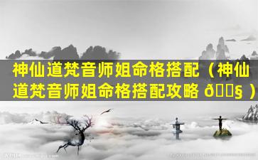 神仙道梵音师姐命格搭配（神仙道梵音师姐命格搭配攻略 🐧 ）